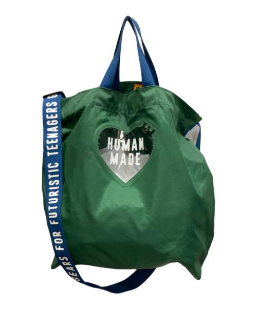 HUMAN MADE（ヒューマンメイド）HUMAN MADE (ヒューマンメイド) NYLON HEART 2-WAY TOTE グリーン サイズ:下記参照の古着・服飾アイテム