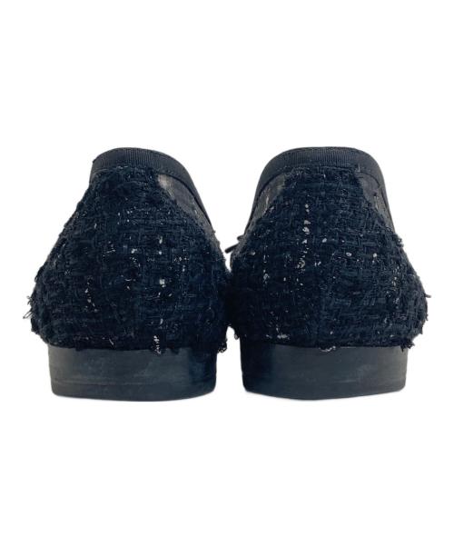 CHANEL（シャネル）CHANEL (シャネル) ココマークツイード切替リボンパンプス ブラック サイズ:SIZE 24cmの古着・服飾アイテム