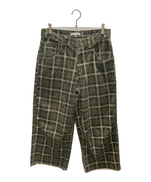 Jaded London（ジェイデッドロンドン）Jaded London (ジェイデッドロンドン) コーデュロイチェックパンツ オリーブ サイズ:記載無しの古着・服飾アイテム
