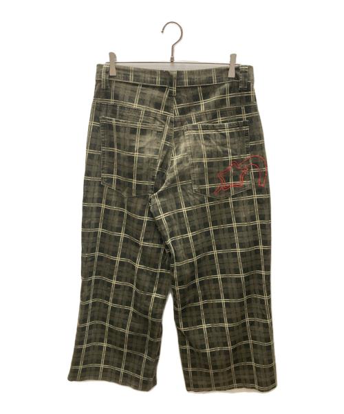 Jaded London（ジェイデッドロンドン）Jaded London (ジェイデッドロンドン) コーデュロイチェックパンツ オリーブ サイズ:記載無しの古着・服飾アイテム
