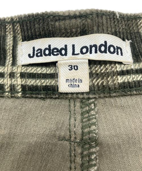Jaded London（ジェイデッドロンドン）Jaded London (ジェイデッドロンドン) コーデュロイチェックパンツ オリーブ サイズ:記載無しの古着・服飾アイテム