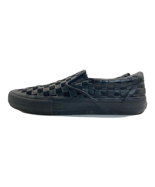 VANS VAULT（バンズボルト）VANS VAULT (バンズボルト) Engineered Garments (エンジニアド ガーメンツ) チェッカーレザースリッポン ブラック サイズ:size  28の古着・服飾アイテム