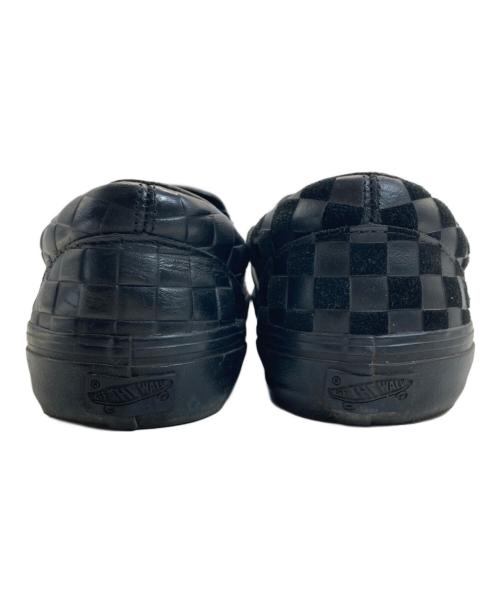 VANS VAULT（バンズボルト）VANS VAULT (バンズボルト) Engineered Garments (エンジニアド ガーメンツ) チェッカーレザースリッポン ブラック サイズ:size  28の古着・服飾アイテム