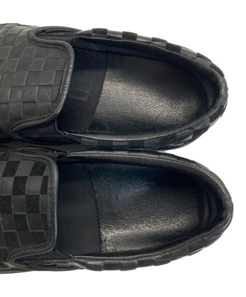 VANS VAULT（バンズボルト）VANS VAULT (バンズボルト) Engineered Garments (エンジニアド ガーメンツ) チェッカーレザースリッポン ブラック サイズ:size  28の古着・服飾アイテム