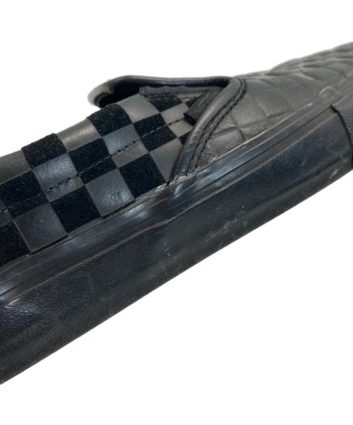 VANS VAULT（バンズボルト）VANS VAULT (バンズボルト) Engineered Garments (エンジニアド ガーメンツ) チェッカーレザースリッポン ブラック サイズ:size  28の古着・服飾アイテム