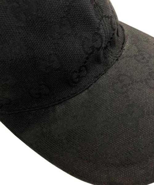 GUCCI（グッチ）GUCCI (グッチ) GGキャンバス ベースボールキャップ ブラック サイズ:SIZE Lの古着・服飾アイテム