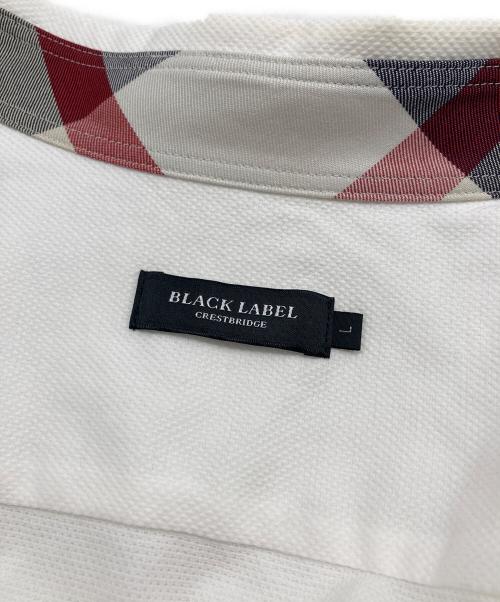 BLACK LABEL CRESTBRIDGE（ブラックレーベル クレストブリッジ）BLACK LABEL CRESTBRIDGE (ブラックレーベル クレストブリッジ) 前立てチェック柄半袖シャツ ホワイト サイズ:SIZE Lの古着・服飾アイテム