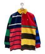 POLO RALPH LAURENポロ・ラルフローレン）の古着「パッチワークボーダーポロシャツ」｜マルチカラー