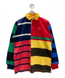 POLO RALPH LAUREN（ポロ・ラルフローレン）の古着「パッチワークボーダーポロシャツ」｜マルチカラー