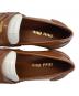 中古・古着 MIU MIU (ミュウミュウ) ブラッシュドレザー ペニーローファー ブラウン×ホワイト サイズ:SIZE 36：50000円