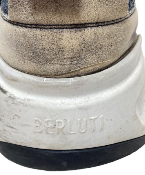Berluti（ベルルッティ）Berluti (ベルルッティ) シャドウ ニット＆レザースニーカー ブラック×グレー サイズ:SIZE 28.5cmの古着・服飾アイテム