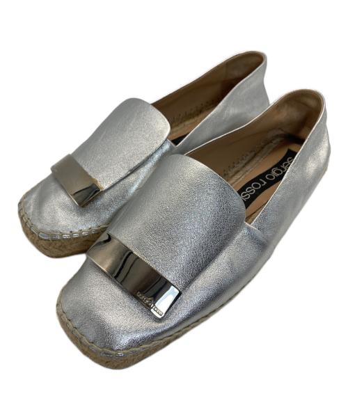 sergio rossi（セルジオロッシ）sergio rossi (セルジオロッシ) メタルプレート エスパドリーユ シルバー サイズ:SIZE 36の古着・服飾アイテム