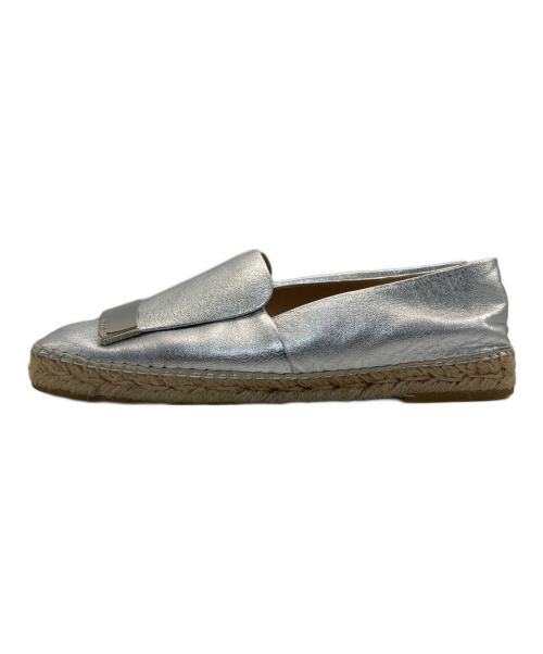 sergio rossi（セルジオロッシ）sergio rossi (セルジオロッシ) メタルプレート エスパドリーユ シルバー サイズ:SIZE 36の古着・服飾アイテム