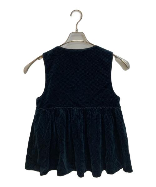 TOMORROW LAND tricot（トゥモローランド トリコ）TOMORROW LAND tricot (トゥモローランド トリコ) ベルテッドドッドプリント ペプラムブラウス ブラック サイズ:36の古着・服飾アイテム