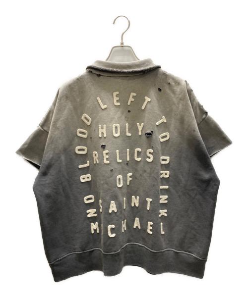 SAINT Mxxxxxx（セントマイケル）SAINT Mxxxxxx (セントマイケル) SS HALF ZIP SWEAT グレー サイズ:SIZE XLの古着・服飾アイテム