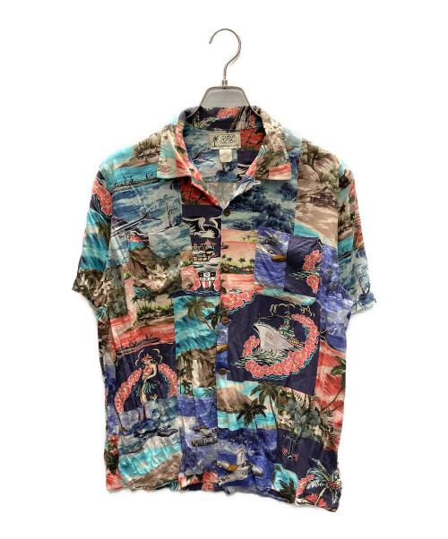RRL（ダブルアールエル）RRL (ダブルアールエル) パッチワークプリント ハワイアンシャツ マルチカラー サイズ:SIZE Mの古着・服飾アイテム