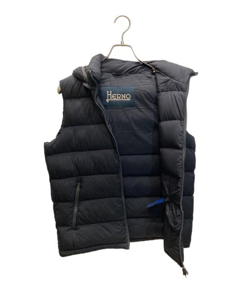 HERNO（ヘルノ）HERNO (ヘルノ) フーデッドダウンベスト ブラック サイズ:50の古着・服飾アイテム