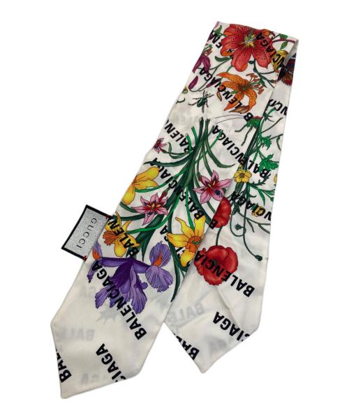 GUCCI（グッチ）GUCCI (グッチ) BALENCIAGA (バレンシアガ) フローラ プリント シルク ネックボウ 