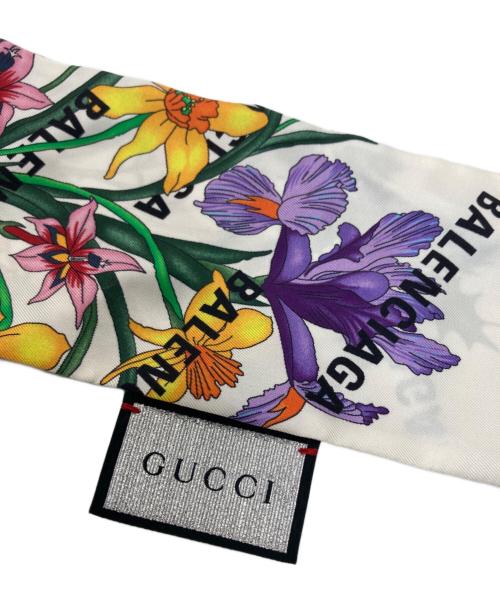 GUCCI（グッチ）GUCCI (グッチ) BALENCIAGA (バレンシアガ) フローラ プリント シルク ネックボウ 