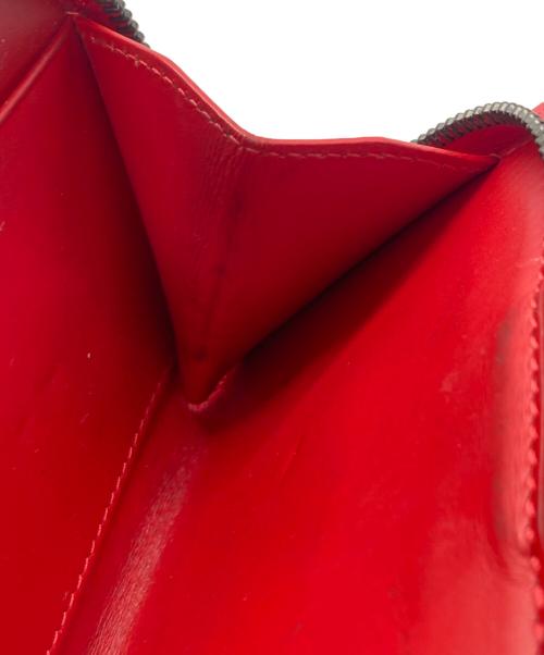 Christian Louboutin（クリスチャン・ルブタン）Christian Louboutin (クリスチャン・ルブタン) Paloma 型押し二つ折り財布 ブラック×レッド サイズ:下記参照の古着・服飾アイテム