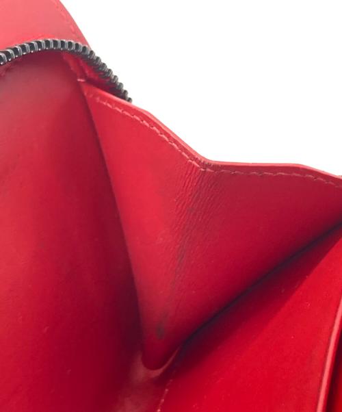Christian Louboutin（クリスチャン・ルブタン）Christian Louboutin (クリスチャン・ルブタン) Paloma 型押し二つ折り財布 ブラック×レッド サイズ:下記参照の古着・服飾アイテム