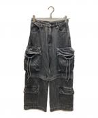 MAISON SPECIALメゾンスペシャル）の古着「Low Waist Cargo Denim Pants ローウエストカーゴデニム」｜ブラック