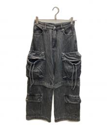 MAISON SPECIAL（メゾンスペシャル）の古着「Low Waist Cargo Denim Pants ローウエストカーゴデニム」｜ブラック
