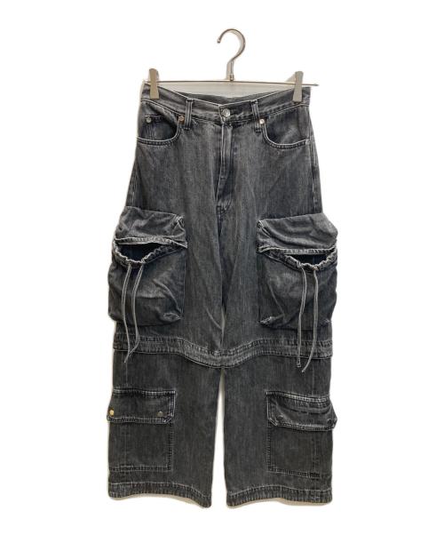 MAISON SPECIAL（メゾンスペシャル）MAISON SPECIAL (メゾンスペシャル) Low Waist Cargo Denim Pants ローウエストカーゴデニム ブラック サイズ:SIZE 36の古着・服飾アイテム