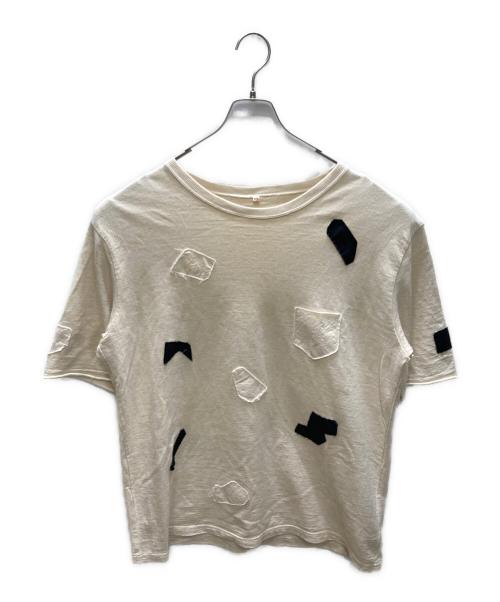 yokosakamoto（ヨウコサカモト）yokosakamoto (ヨウコサカモト) パッチワークカットソー ベージュ サイズ:size　Sの古着・服飾アイテム