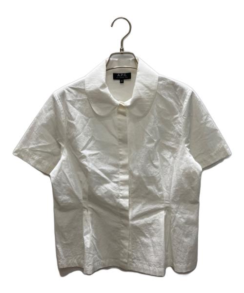 A.P.C.（アーペーセー）A.P.C. (アーペーセー) BLOUSE JULIENNE JPS 丸襟半袖シャツ ホワイト サイズ:SIZE 36の古着・服飾アイテム