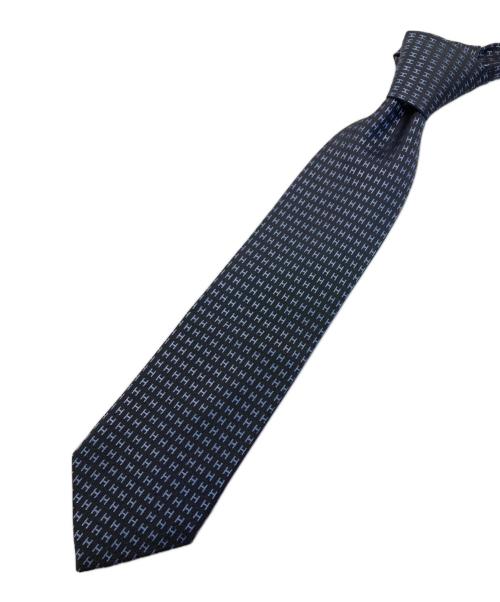 HERMES（エルメス）HERMES (エルメス) ファソネH シルクネクタイ ネイビー サイズ:下記参照の古着・服飾アイテム