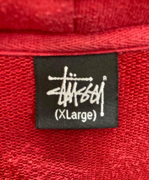 stussy（ステューシー）stussy (ステューシー) スカルプリント ジップアップパーカー レッド サイズ:XLの古着・服飾アイテム