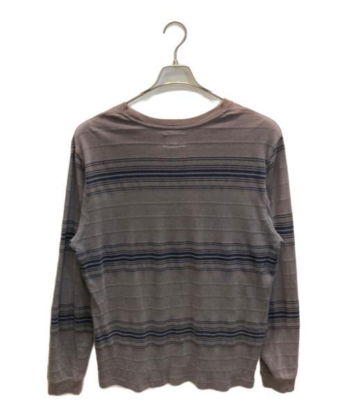 stussy（ステューシー）stussy (ステューシー) マルチボーダーカットソー ブラウン×ブラック サイズ:SIZE Mの古着・服飾アイテム