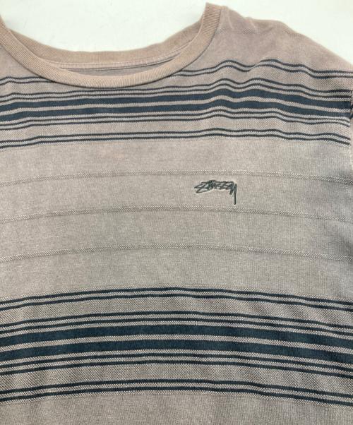 stussy（ステューシー）stussy (ステューシー) マルチボーダーカットソー ブラウン×ブラック サイズ:SIZE Mの古着・服飾アイテム