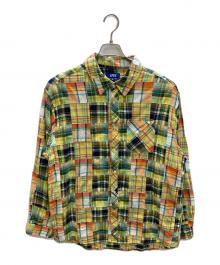 LFYT（エルエフワイティー）の古着「PATCHWORK BIG SILHOUETTE SHIRT」｜イエロー×オレンジ