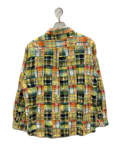 LFYT（エルエフワイティー）LFYT (エルエフワイティー) PATCHWORK BIG SILHOUETTE SHIRT イエロー×オレンジ サイズ:SIZE XLの古着・服飾アイテム