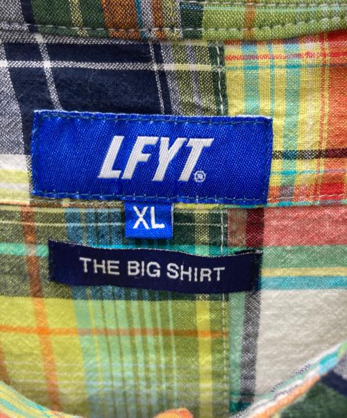 LFYT（エルエフワイティー）LFYT (エルエフワイティー) PATCHWORK BIG SILHOUETTE SHIRT イエロー×オレンジ サイズ:SIZE XLの古着・服飾アイテム