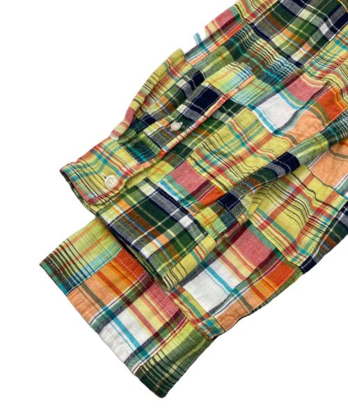 LFYT（エルエフワイティー）LFYT (エルエフワイティー) PATCHWORK BIG SILHOUETTE SHIRT イエロー×オレンジ サイズ:SIZE XLの古着・服飾アイテム