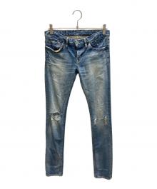 Hysteric Glamour（ヒステリックグラマー）の古着「ダメージスタッズデニムパンツ」｜インディゴ