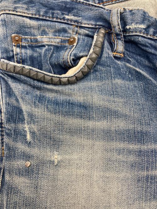 Hysteric Glamour（ヒステリックグラマー）Hysteric Glamour (ヒステリックグラマー) ダメージスタッズデニムパンツ インディゴ サイズ:Sの古着・服飾アイテム