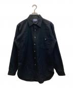 PENDLETONペンドルトン）の古着「70s エルボーパッチ ウールシャツ」｜ブラック
