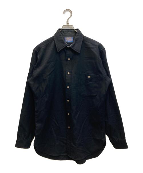PENDLETON（ペンドルトン）PENDLETON (ペンドルトン) 70s エルボーパッチ ウールシャツ ブラック サイズ:Mの古着・服飾アイテム