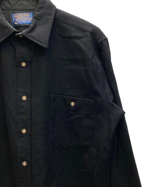 PENDLETON（ペンドルトン）PENDLETON (ペンドルトン) 70s エルボーパッチ ウールシャツ ブラック サイズ:Mの古着・服飾アイテム