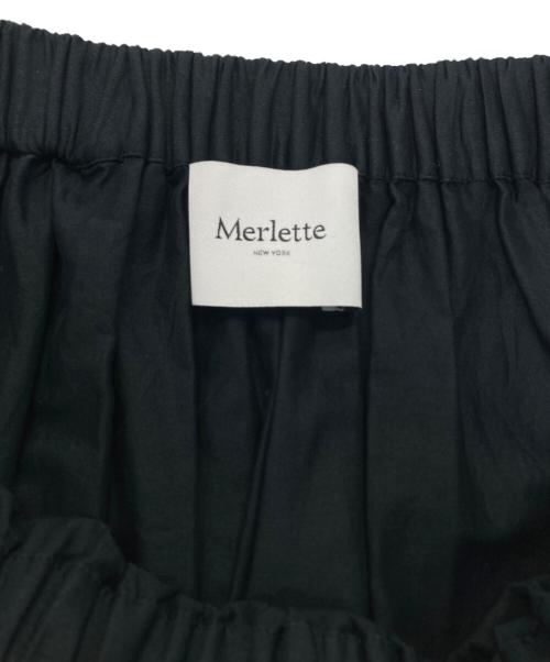 merlette（マーレット）merlette (マーレット) PALISADES 刺しゅう切替イージーロングスカート ブラック サイズ:SMALLの古着・服飾アイテム