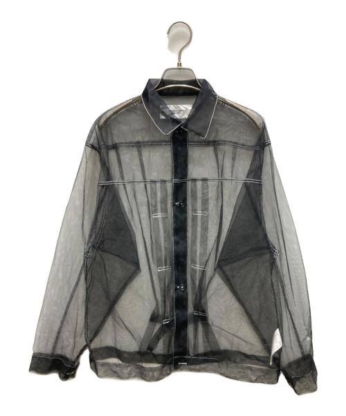JOHN MASON SMITH（ジョンメイソンスミス）JOHN MASON SMITH (ジョンメイソンスミス) NYLON TULLE TRUCKER JACKET ブラック サイズ:SIZE Sの古着・服飾アイテム