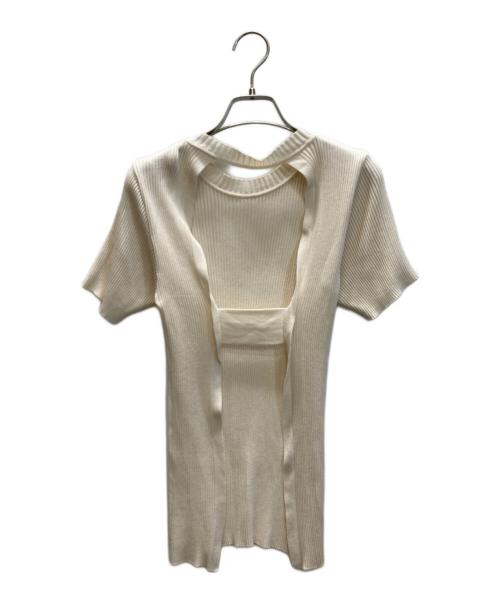 IIROT（イロット）IIROT (イロット) バックオープンリブニット ベージュ サイズ:Freeの古着・服飾アイテム
