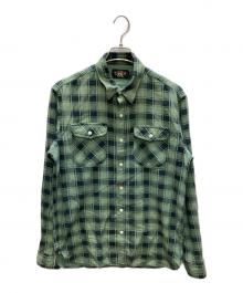 RRL（ダブルアールエル）の古着「プリネルワークシャツ」｜グリーン