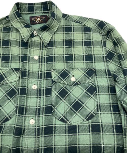 RRL（ダブルアールエル）RRL (ダブルアールエル) プリネルワークシャツ グリーン サイズ:SIZE Mの古着・服飾アイテム