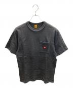 HUMAN MADEヒューマンメイド）の古着「タイガープリントポケットTシャツ」｜ブラック