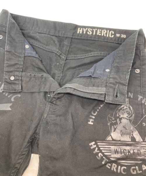 Hysteric Glamour（ヒステリックグラマー）Hysteric Glamour (ヒステリックグラマー) WECKED STAR ヒスガールペイント ストレッチデニムパンツ ブラック サイズ:W30の古着・服飾アイテム